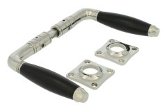 Türgriff Messing vernickelt Ebenholz Drückerpaar (1929)