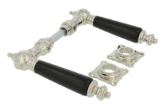 Türgriff Messing vernickelt Ebenholz Drückerpaar (1892)