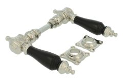 Türgriff Messing vernickelt Ebenholz Drückerpaar