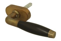 Fenstergriff (1932) Messing patiniert Ebenholz