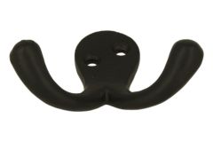 Garderobenhaken doppelt Gusseisen finish pulverbeschichtet