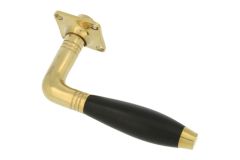 Einzelner Türgriff Messing poliert Ebenholz (1930)