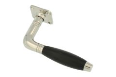 Einzelner Türgriff Messing vernickelt Ebenholz (1930)