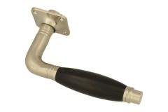 Einzelner Türgriff mit Rosette Nickel matt Ebenholz