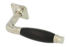 Einzelner Türgriff + Rosette Messing vernickelt Ebenh.(1928)