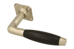 Einzelner Türgriff mit Rosette Nickel matt Ebenholz (1932)