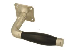 Einzelner Türgriff + Rosette Nickel matt Ebenholz (1926)