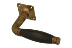 Einzelner Türgriff + Rosette Messing patiniert Ebenh. (1926)