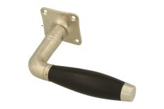 Einzelner Türgriff + Rosette Nickel matt Ebenholz (1931)