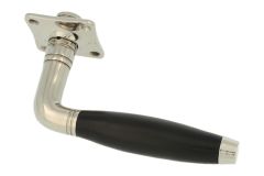 Einzelner Türgriff Messing vernickelt Ebenholz (1931)