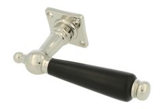 Einzelner Türgriff Messing vernickelt Ebenholz (1915)