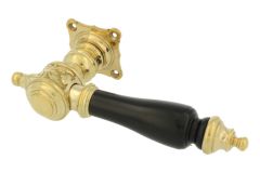 Einzelner Türgriff Messing poliert Ebenholz