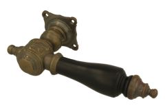 Einzelner Türgriff Messing patiniert Ebenholz