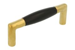 Küchengriffe Messing poliert Ebenholz 30er Jahre