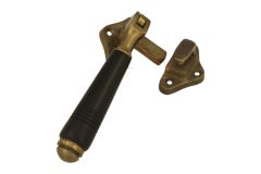 Kippbar Fensterverschluss Messing patiniert Ebenholz. Rechts