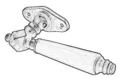 Fenstergriff mit Rosette Nickel matt Ebenholz (1900)