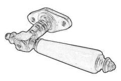 Fenstergriff Nickel matt Ebenholz Antik (1890)