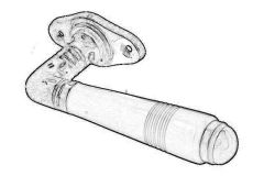 Fenstergriff mit Rosette Nickel matt Ebenholz (1908)