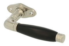 Fenstergriff mit Rosette Messing vernickelt Ebenholz (1926)