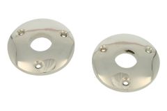 Satz Rosetten rund Messing vernickelt Øloch 15mm