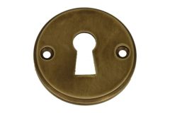 Schlüssel-Rosette Rund Ø 50mm Messing patiniert