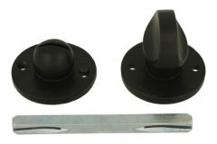 WC-Verschluss Eisen schwarz + runde Drückerrosetten